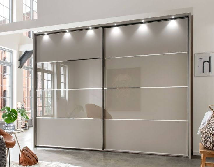 Kids Bedroom Wardrobe with Contrast Accent Niche & Full Dressing Mirror - Execution #